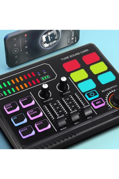 P100 RGB Profesyonel Stüdyo Ses Mikseri Mikrofon