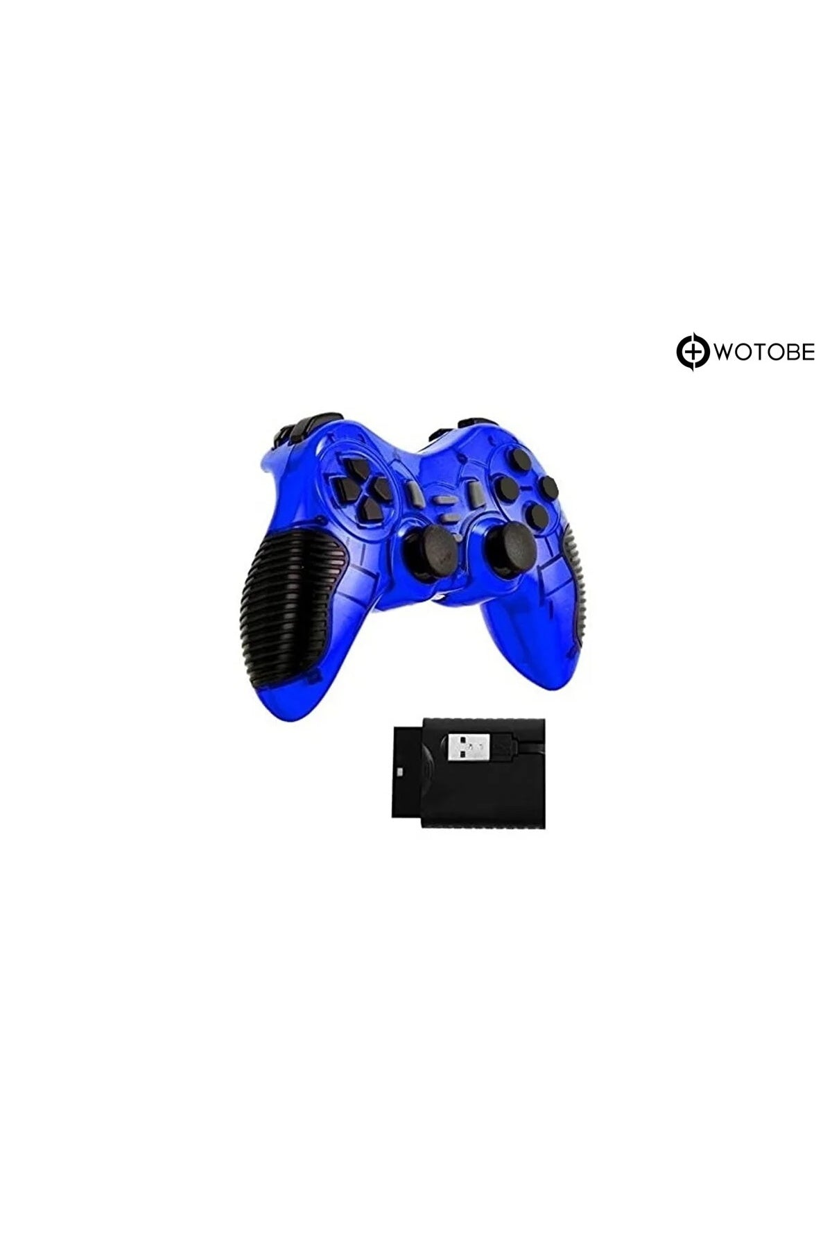 2.4g Ps1 Ps2 Ps3 Pc Android Tv Tv Box Android Telefon Uyumlu Titreşimli Kablosuz Joystick Mavi
