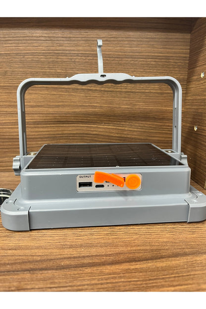 HP-L33 150W Solar Şarjlı Taşınabilir LED | IP66 Su Geçirmez | USB Şarj Girişli Manyetik