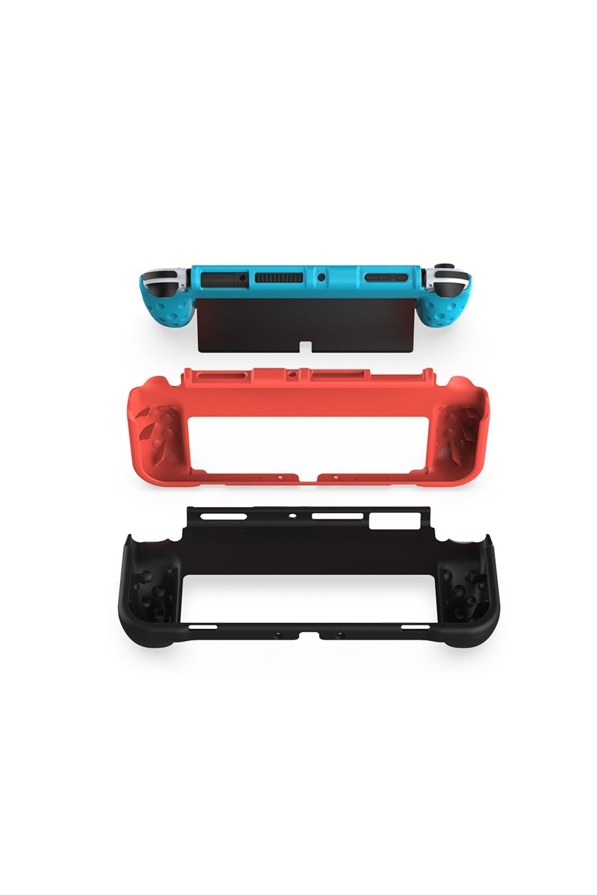Nintendo Switch Oled El Destekli Grip Tasarımlı Koruyucu Silikon Kılıf Siyah