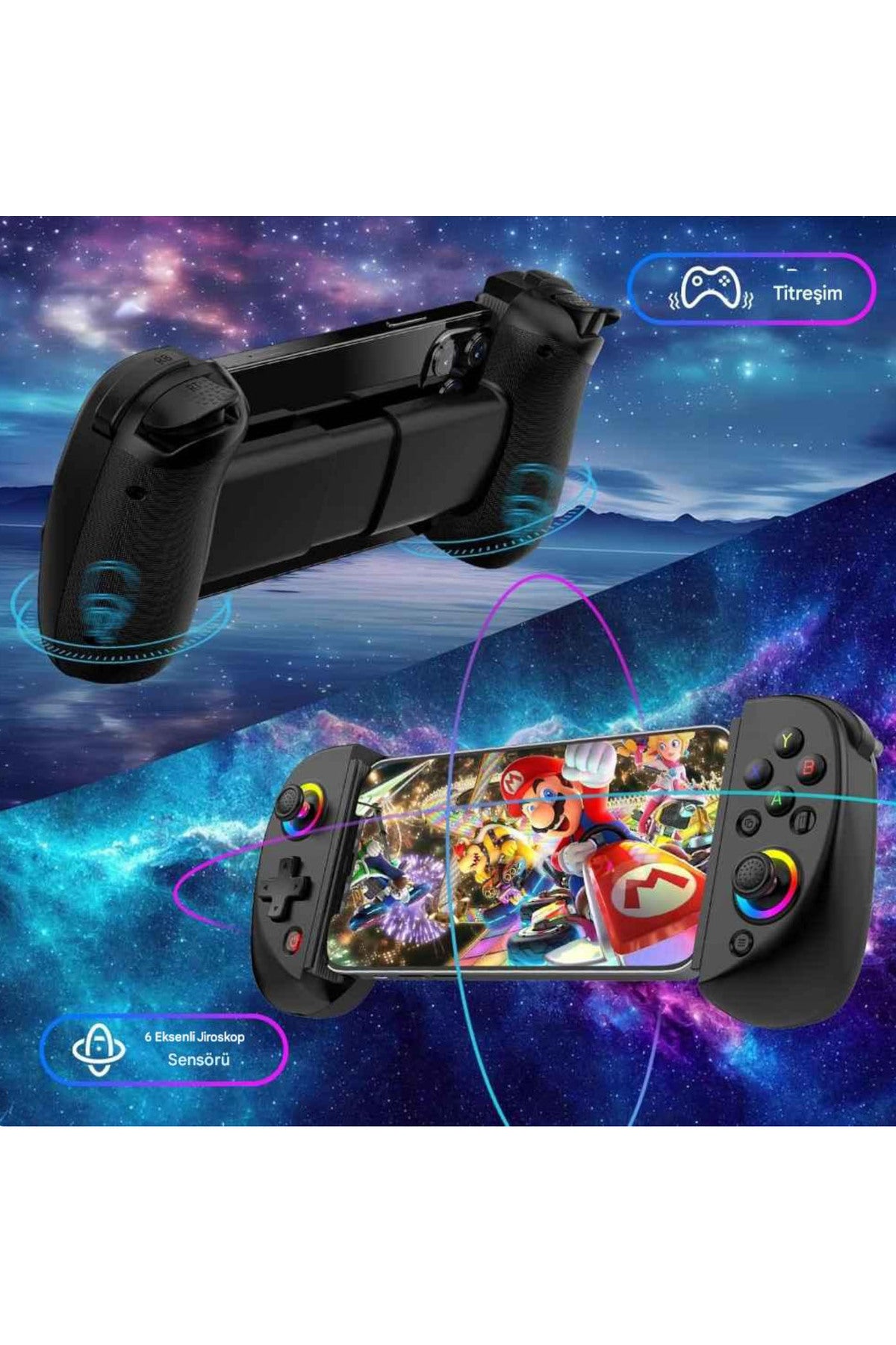 BSP-D8 Bluetooth 5.2 Android/Ios Tablet Telefon Uyumlu Mobil Telefon Tutucu Joystick Gamepad
