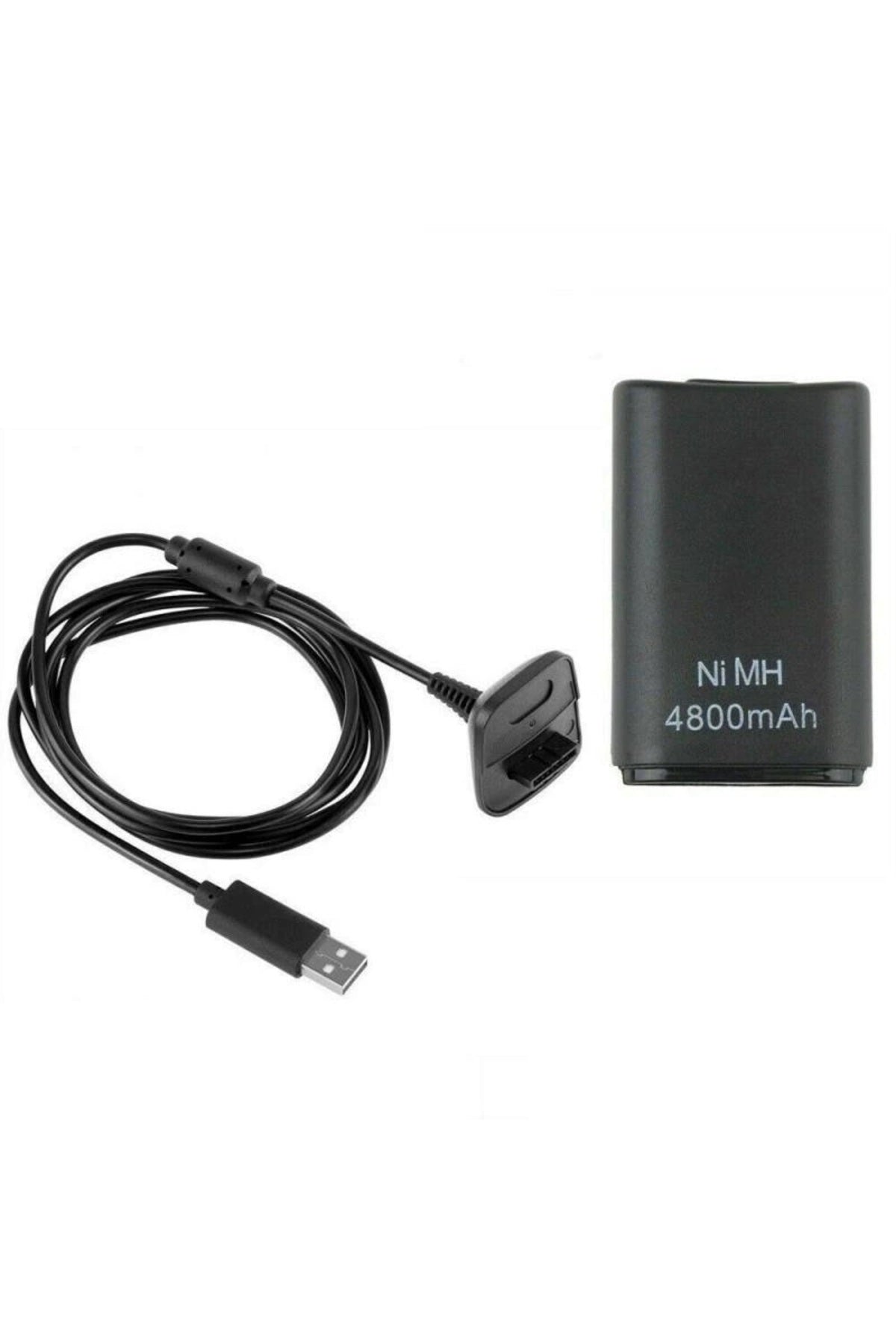 Xbox 360 Kontroller Için 4800 Mah Şarjlı Nı-mh Pil Ve Kablo Seti