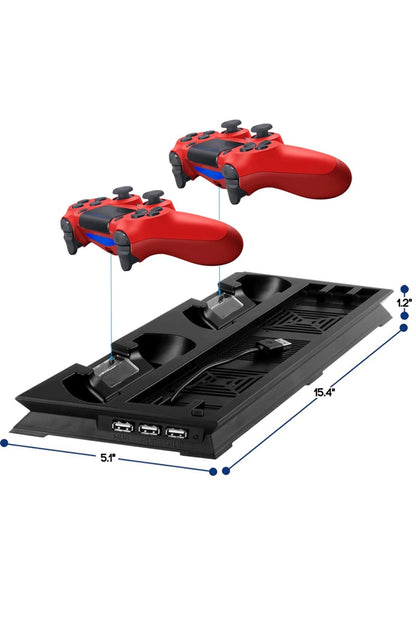 Ps4 Slim Multi Fonksiyonel Fanlı Ve Gamepad Şarjlı Stand Siyah