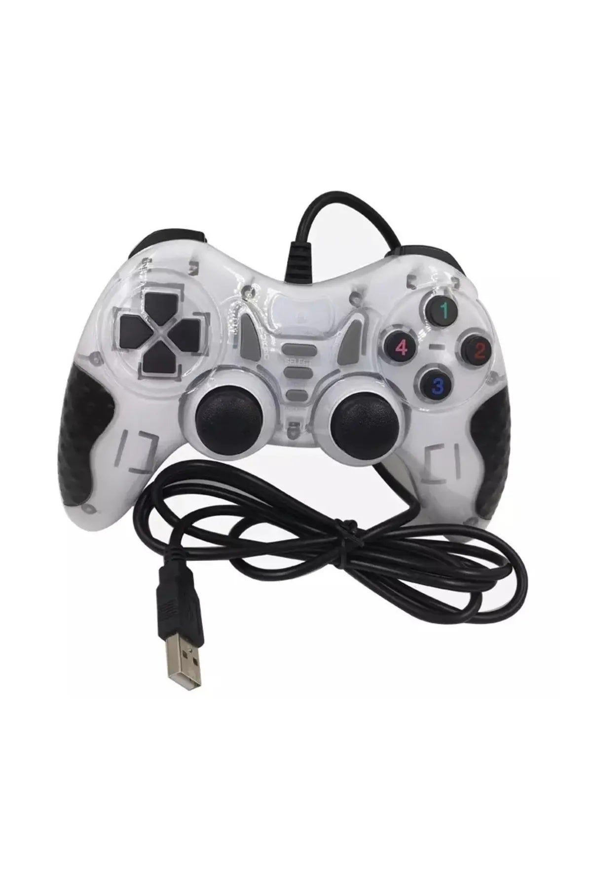 Pc Uyumlu Usb Dual Shock Titreşimli Joystick Oyun Kolu-cfl-2586 Beyaz