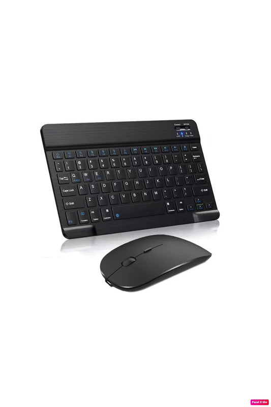Bluetooth Slim Klavye +Mouse Android İOS,Windows,TV ve Tablet Telefon Uumlu Şarjlı Klavye Mouse Set
