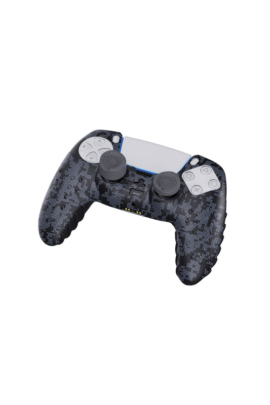 Ps5 Dijital Kamuflaj Silikon Koruyucu Kılıf Ve Analog Koruyucu Siyah Kamo