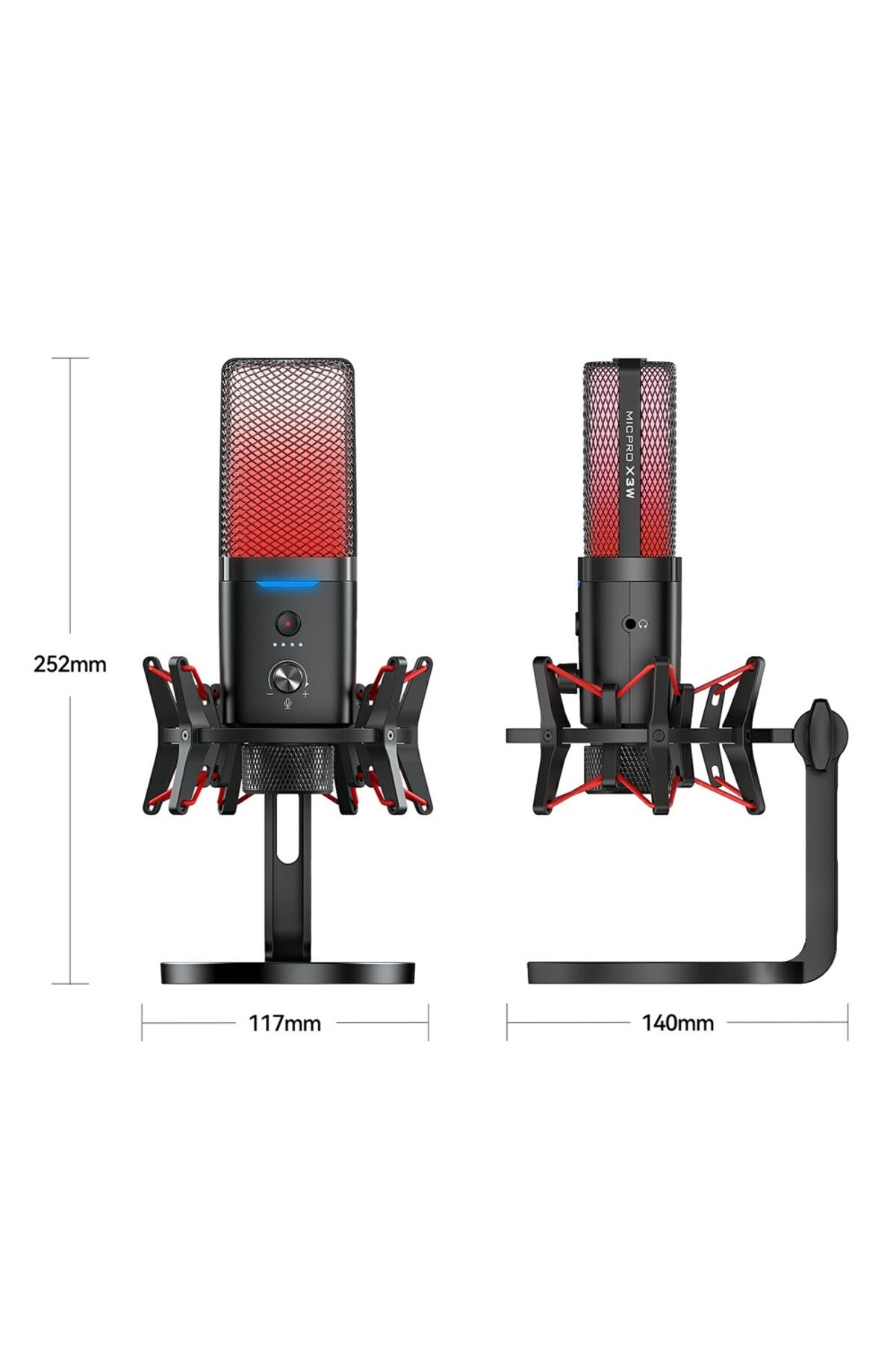 X3W RGB Kablolu/Kablosuz Condenser Mikrofon