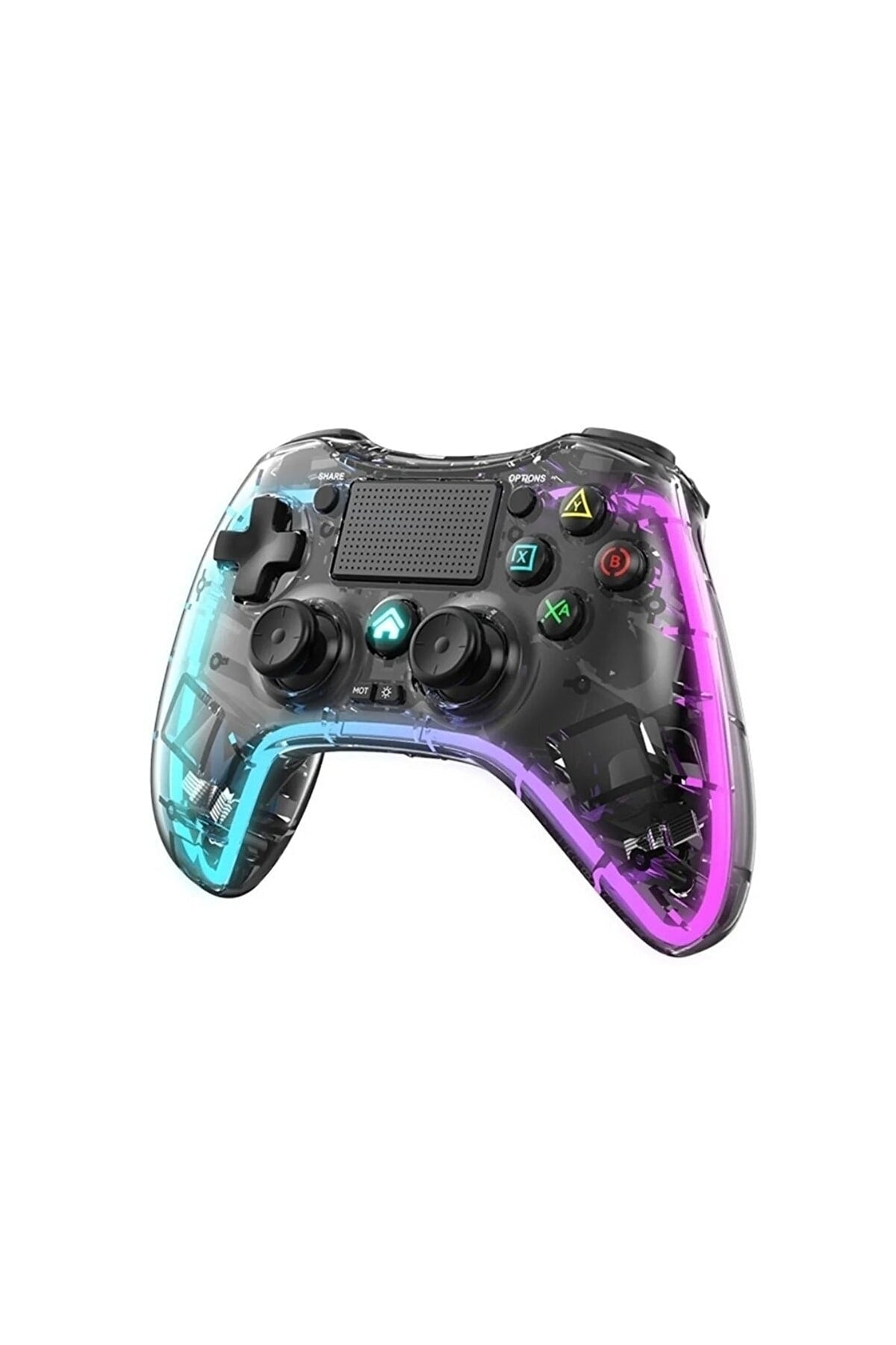 Ps-p05 Rgb Led Işıklı Ps4-ps3-tv-Apple Uyumlu iOS -pc Kablosuz Joystick Gamepad Oyun Kolu