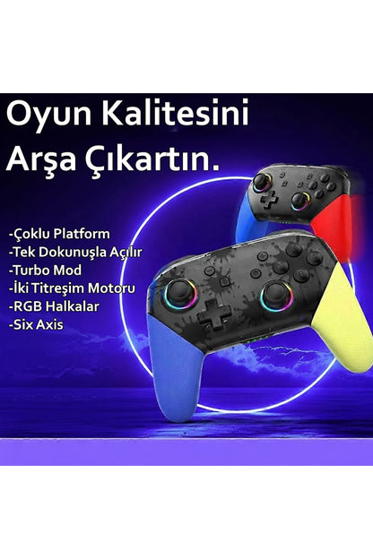 Switch PRO S12 Mavi-Kırmızı Controller Gamepad