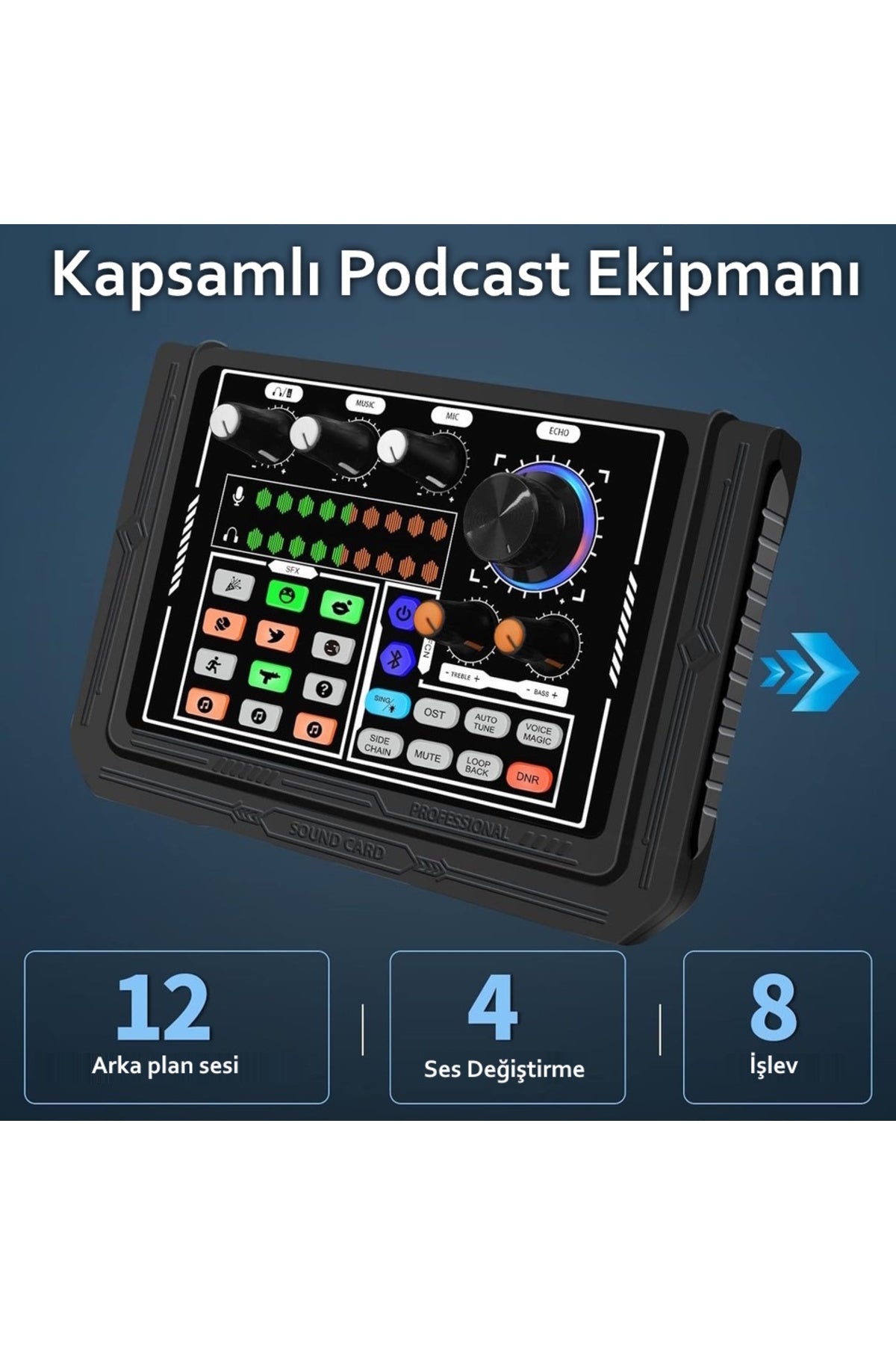 P80 Taşınabilir Profesyonel Podcast Stüdyo Mikser