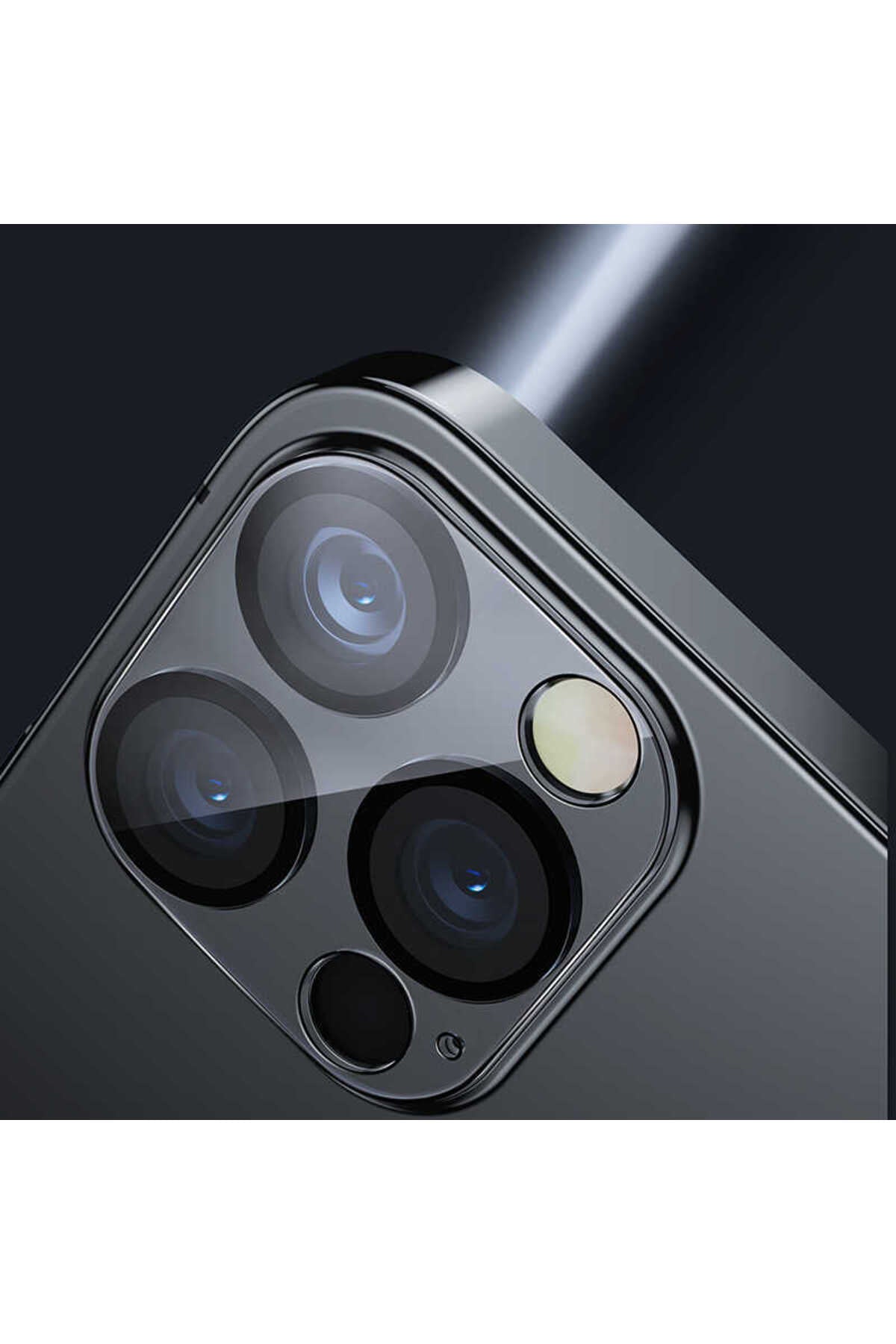 Apple Uyumlu iPhone 12 Pro Integrated Kamera Lens Koruyucu Cam Şeffaf