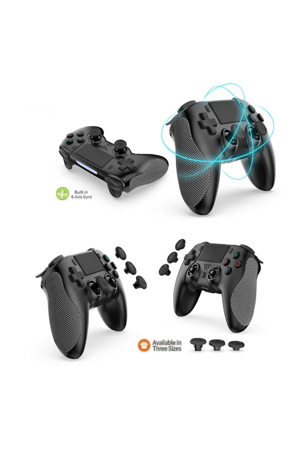 Tp4-0421 Ps4 6 Eksen Yönlü Dual Titreşimli Bluetooth Ergonomik Oyun Kolu