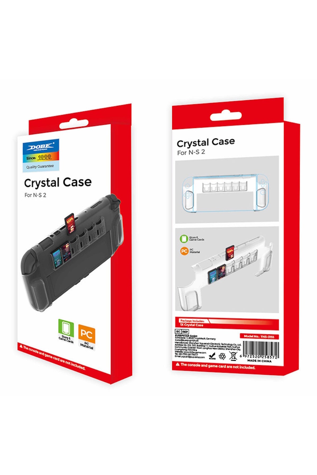 Nintendo Switch-2 Uyumlu MicroSD Tutucu Şeffaf kristal Koruyucu Kılıf-TNS-3155