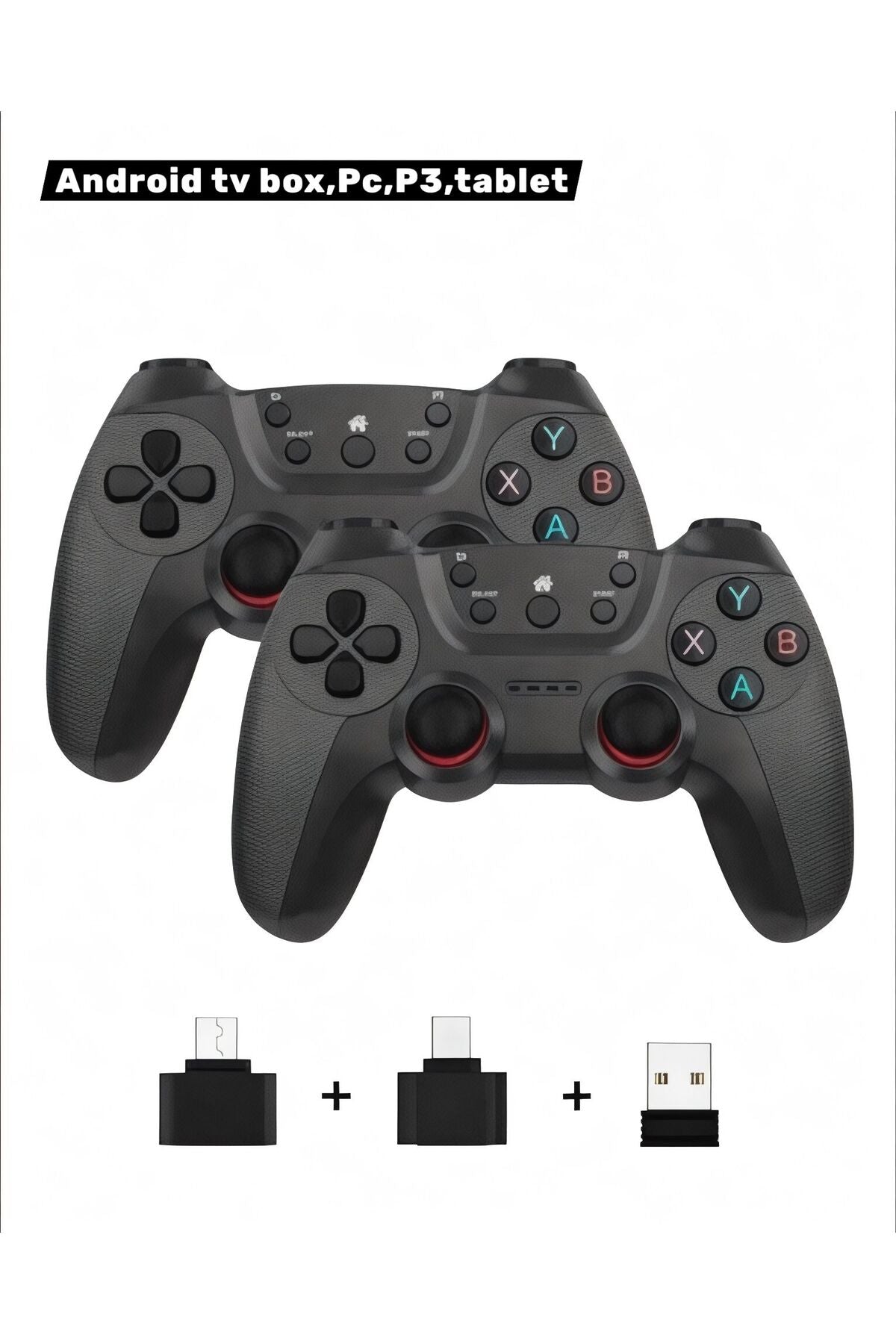 2.4 GHz Kablosuz Çiftli Gamepad Seti - Android TV Box, PC, P3 ve Tablet Uyumlu Oyun Kolu