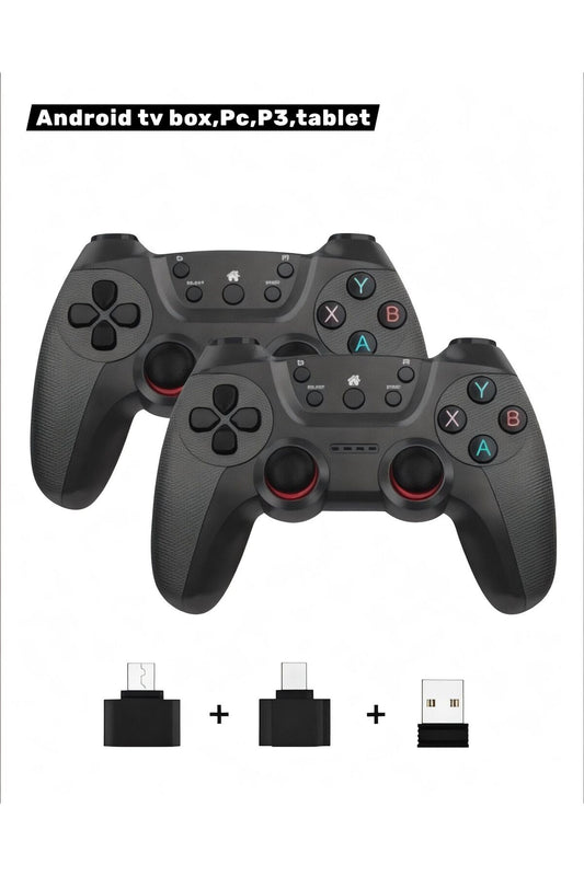 2.4 GHz Kablosuz Çiftli Gamepad Seti - Android TV Box, PC, P3 ve Tablet Uyumlu Oyun Kolu