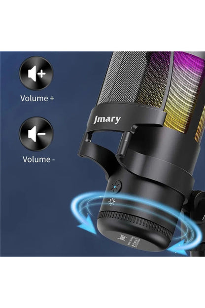 Mc-pw13 Rgb Led Condenser Usb Asmr Stüdyo Mikrofonu Siyah
