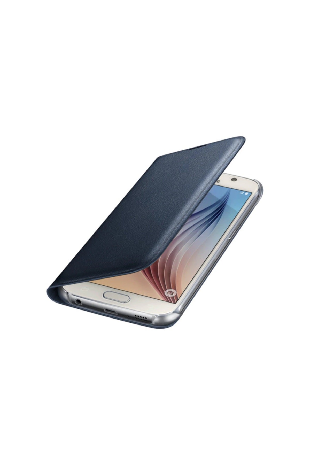 Samsung Galaxy S6 Flip Wallet Deri Orjinal Lacivert- Ef-wg920pbe Siyah Kılıf