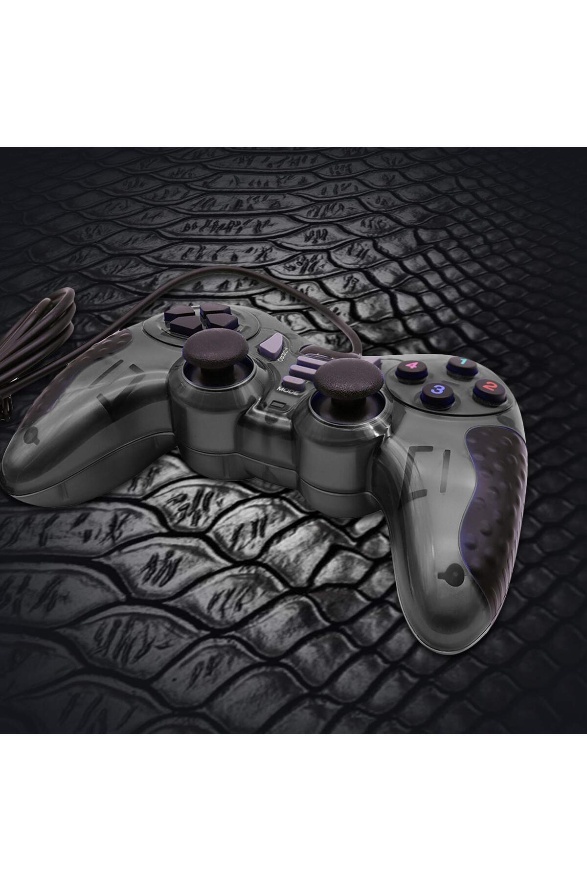 Pc Uyumlu Usb Dual Shock Titreşimli Joystick Oyun Kolu-cfl-2586 Siyah