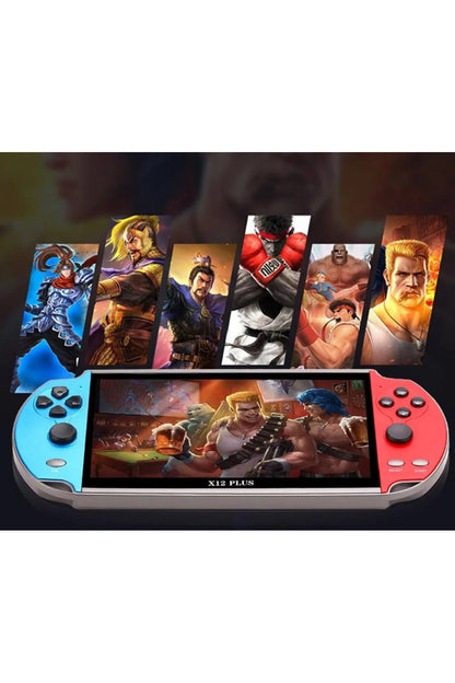 X12 Plus 7'inç Uyumlu Lcd Hd Ekran Tv Out 10000+ Oyunlu Arcade Retro Oyun Konsolu Siyah