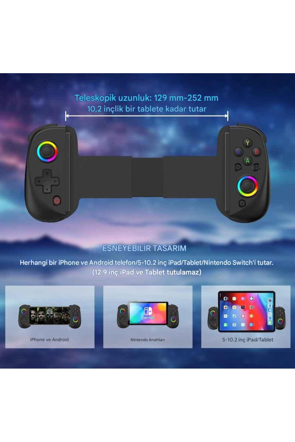 BSP-D8 Bluetooth 5.2 Android/Ios Tablet Telefon Uyumlu Mobil Telefon Tutucu Joystick Gamepad