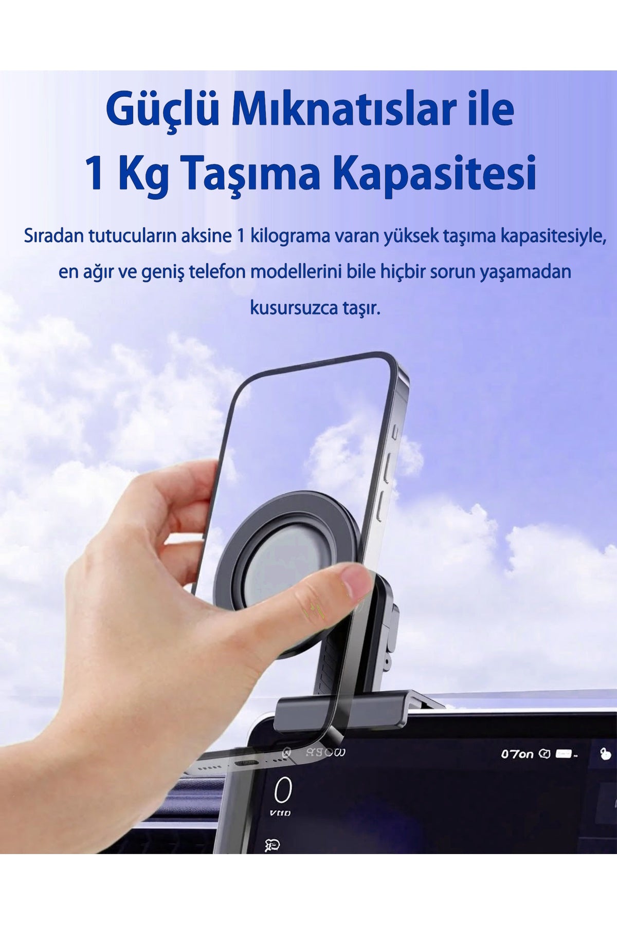 Teleskopik Manyetik Araç Ekranı & Monitör Telefon Tutucu - TC03