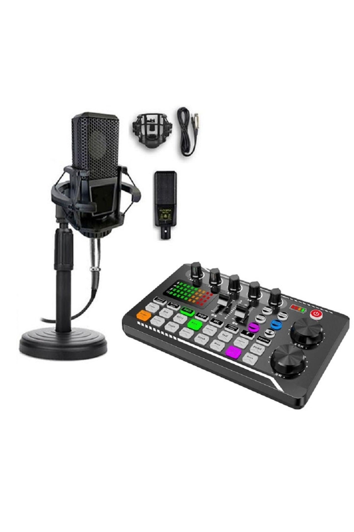 Lgt240 Filtreli Condenser Mikrofon F998 Live Plus Ses Kartı Ve Standlı Set