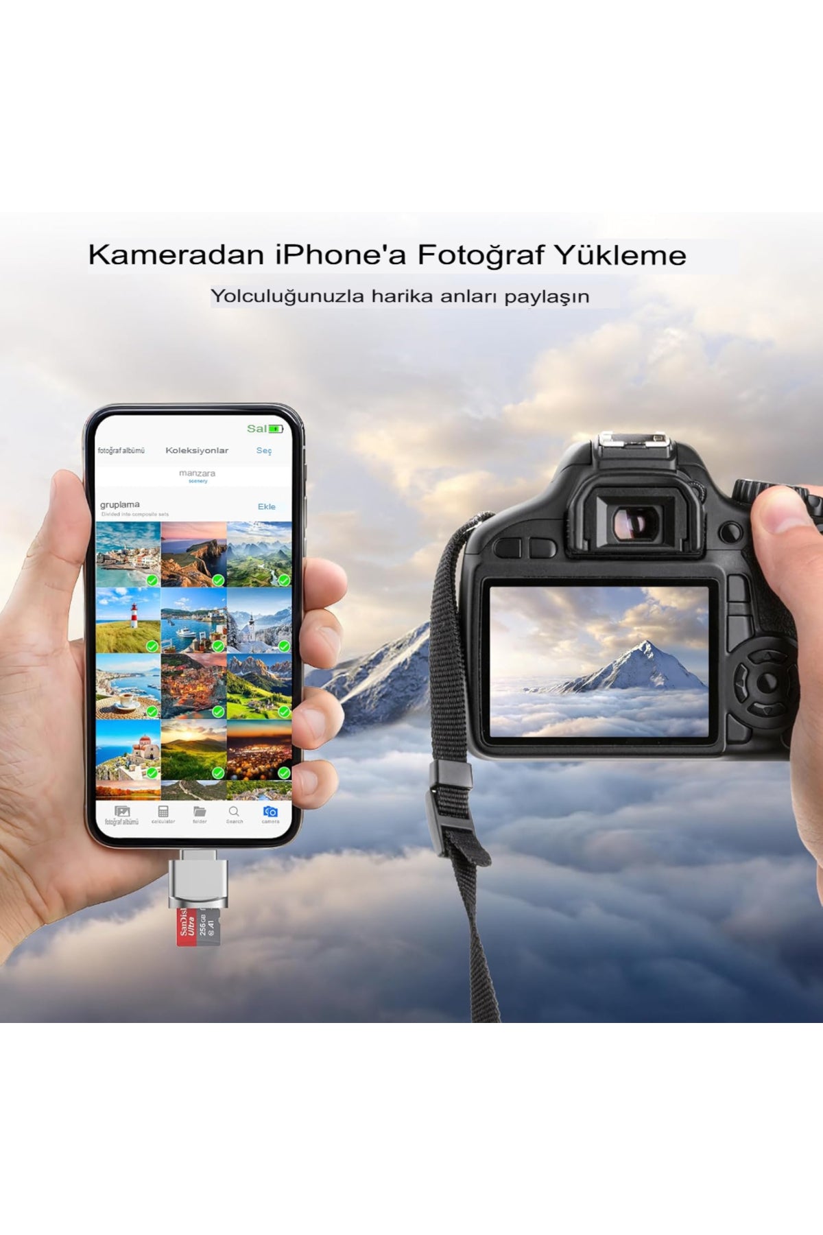 Apple Uyumlu iPhone iPad Micro Sd Kart Okuyucu, Mfi Sertifikalı Lightning - Micro Sd/tf Kart Okuyucu HDMI
