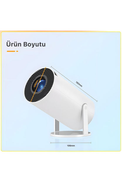 İbix Vega Android Projeksiyon Cihazı Hd 1280×720 4k Desteği 170 Ansı Lümen Wifi Bluetooth Uyumlu