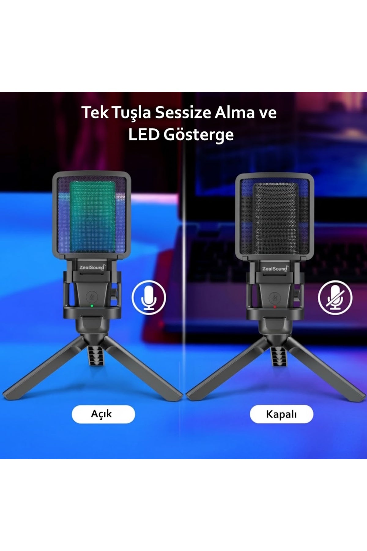 A68 RGB USB Condenser Gamer Mikrofon