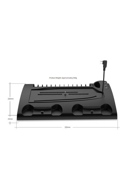 Tp5-3557 Ps5 Slim Ve Tüm Modeller İçin Multi Fonksiyon Soğutma Ve Şarj Ünitesi Uyumlu Siyah
