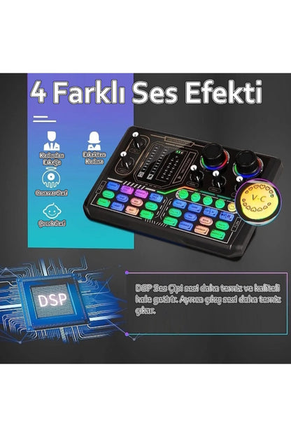 P16 RGB Profesyonel Stüdyo Mikrofon Mikser