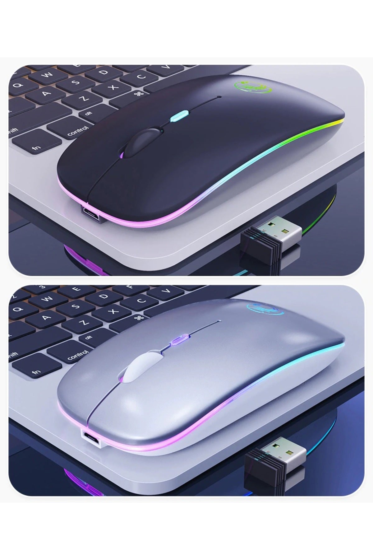 1600dpi Rgb Işıklı Şarjlı Oyuncu Gamer Kablosuz Mouse Fare