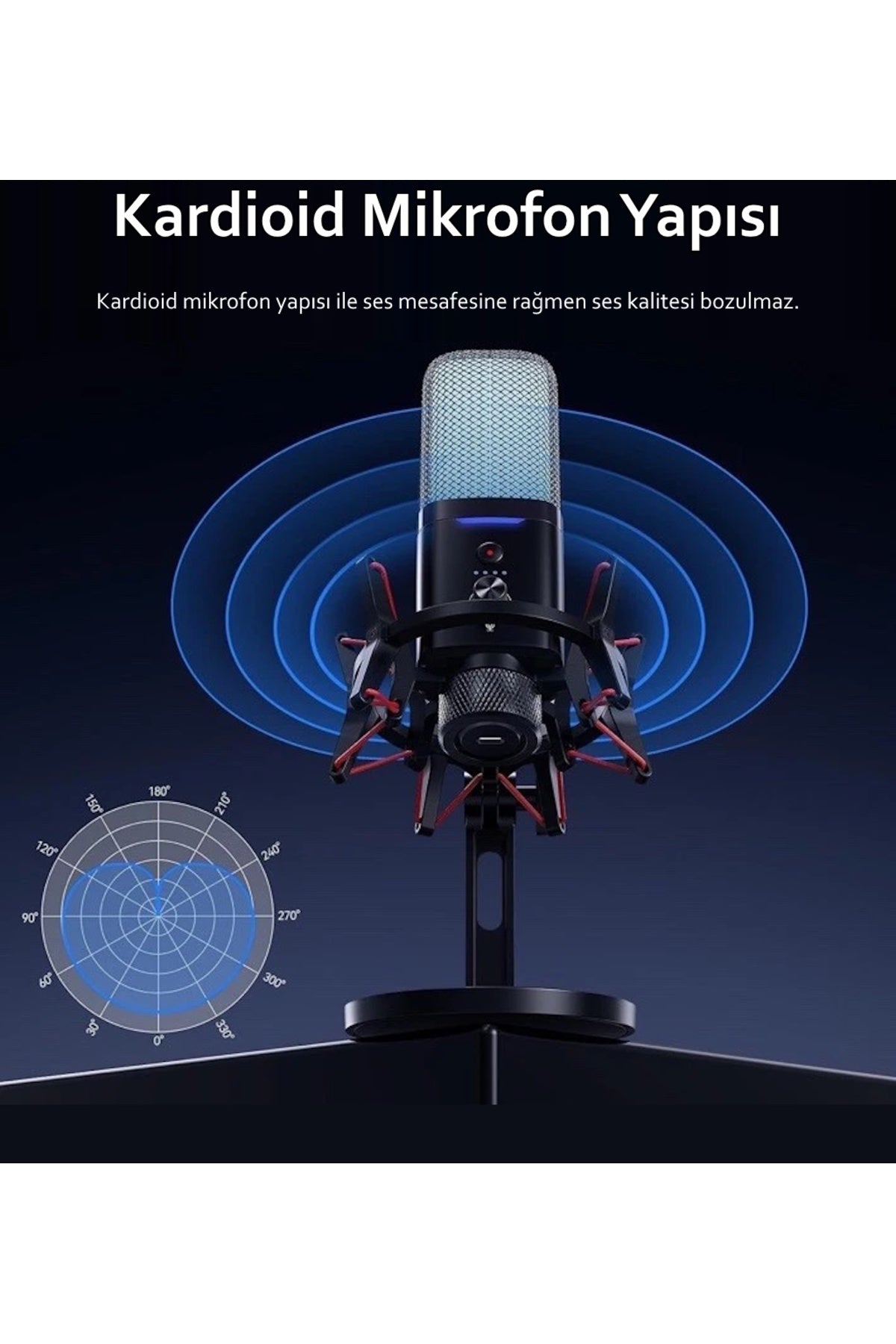 X3W RGB Kablolu/Kablosuz Condenser Mikrofon