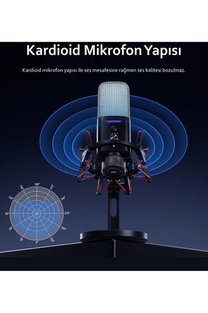 X3W RGB Kablolu/Kablosuz Condenser Mikrofon