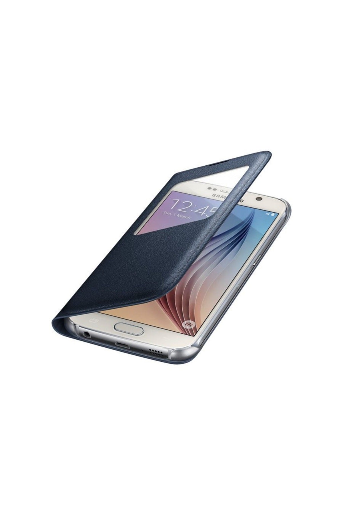 Samsung Galaxy S6 Orjinal Uyku Modlu Pencereli Deri Kılıf