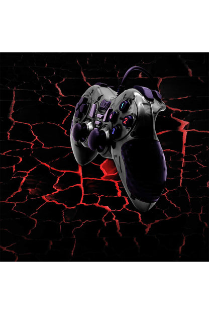 Pc Uyumlu Usb Dual Shock Titreşimli Joystick Oyun Kolu-cfl-2586 Siyah