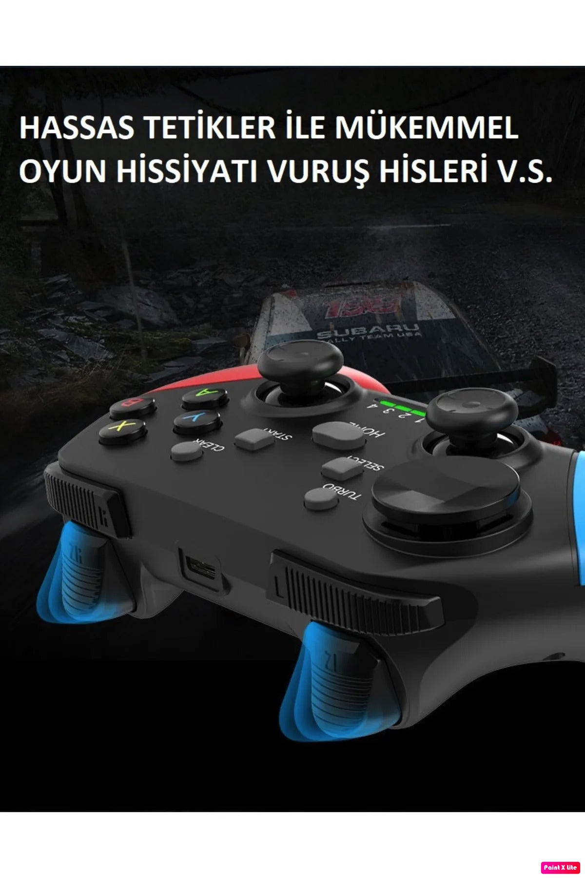 Wireless Kablosuz Pc Android Apple Uyumlu iOS Switch Tv Gamepad Ve Telefon Tutucu Siyah