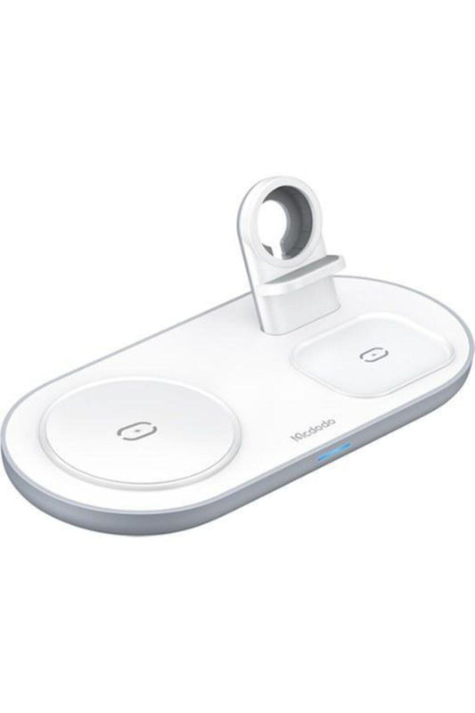Mcdodo CH-7060 3 İn1 Manyetik 15 W Kablosuz Hızlı Şarj Dock Stand Beyaz