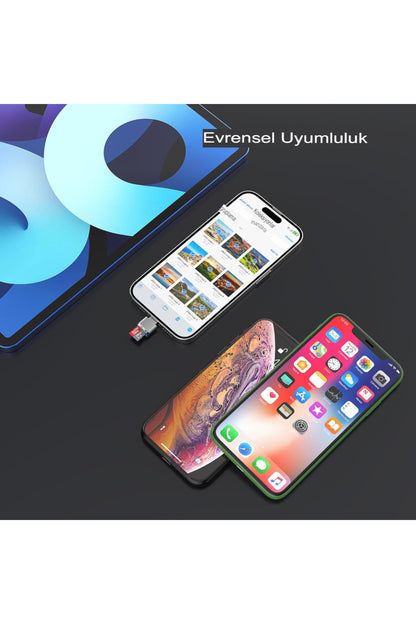 Apple Uyumlu iPhone iPad Micro Sd Kart Okuyucu, Mfi Sertifikalı Lightning - Micro Sd/tf Kart Okuyucu HDMI