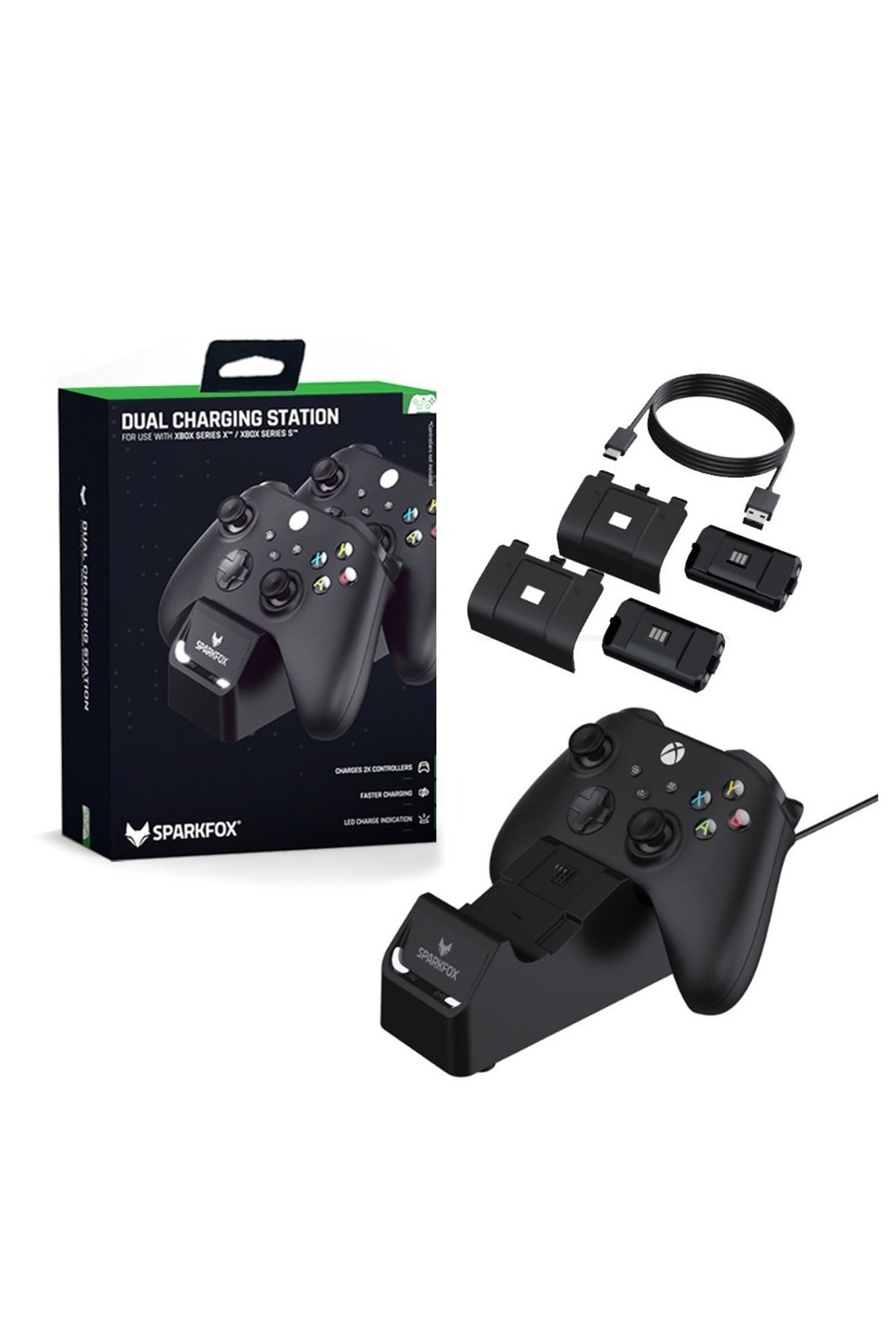 Sparkfox Xbox Series X / S Çiftşi Şarj Istasyonu Ve Batarya Seti-w20x504