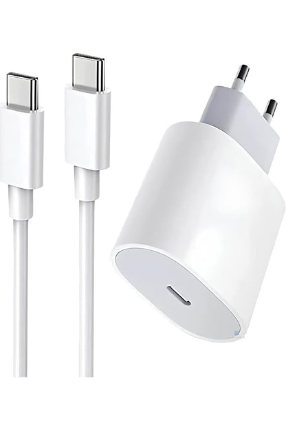 iPhone 20W USB-C PD Güç Adaptörü ve Kablo Dahil Set Type-C den Type-C Hızlı Şarj Cihazı
