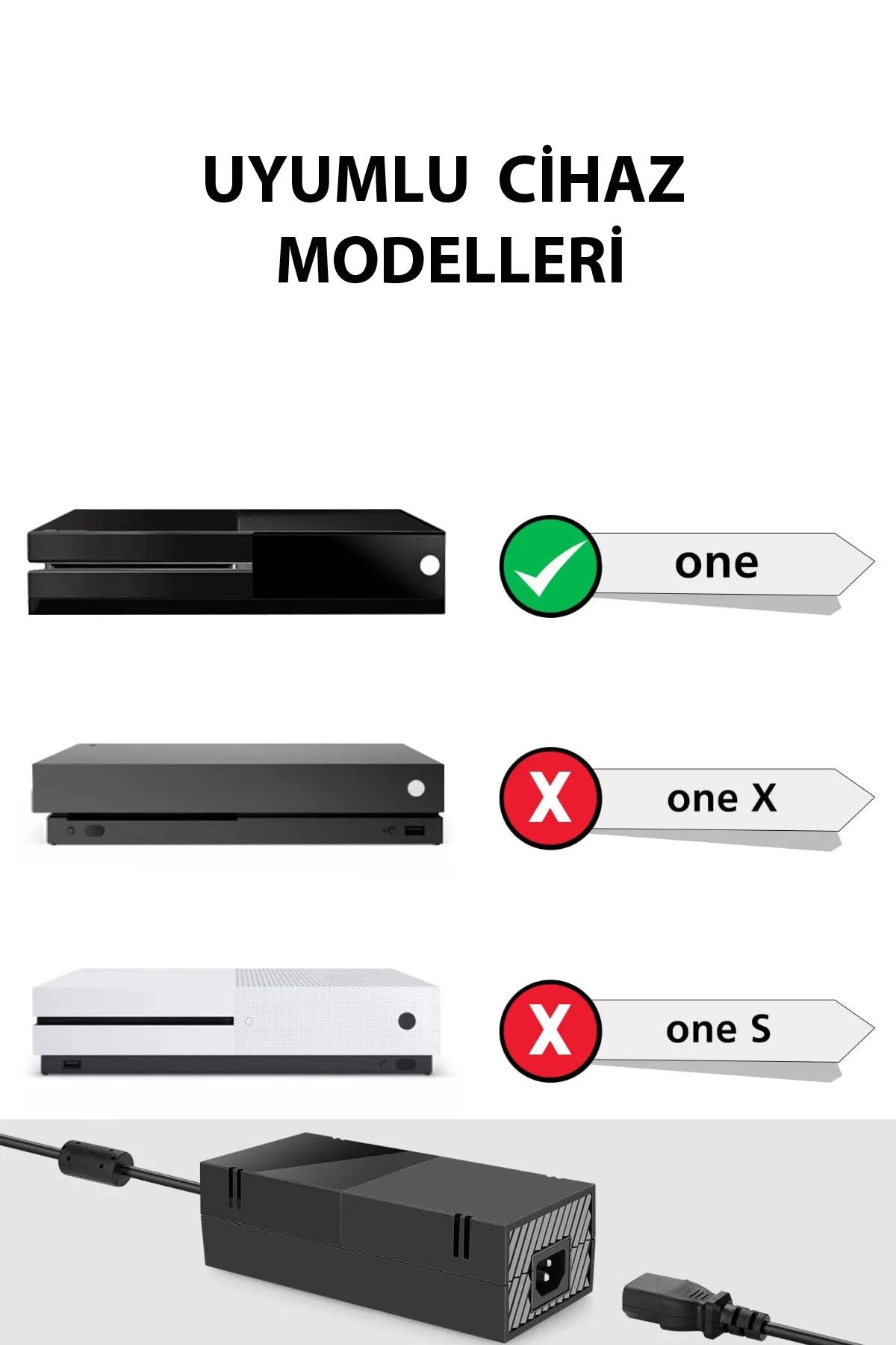Xbox One Güç Adaptörü Tr Priz Uyumlu 100-240 Oto Voltaj Destekli