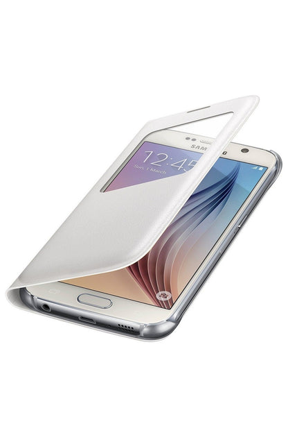 Samsung Galaxy S6 Orjinal Uyku Modlu Pencereli Deri Kılıf