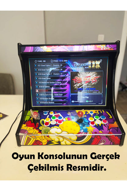 Pandor Saga Plus Dx2 22 İnç Lcd Bartop 26800 Oyunlu 720p Hd 3d Arcade Video Oyun Konsolu Siyah