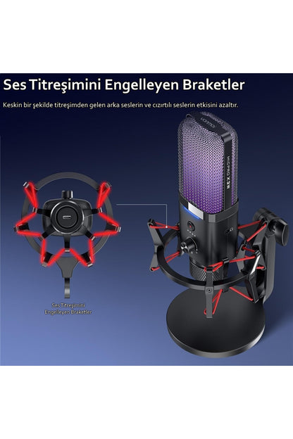 X3W RGB Kablolu/Kablosuz Condenser Mikrofon