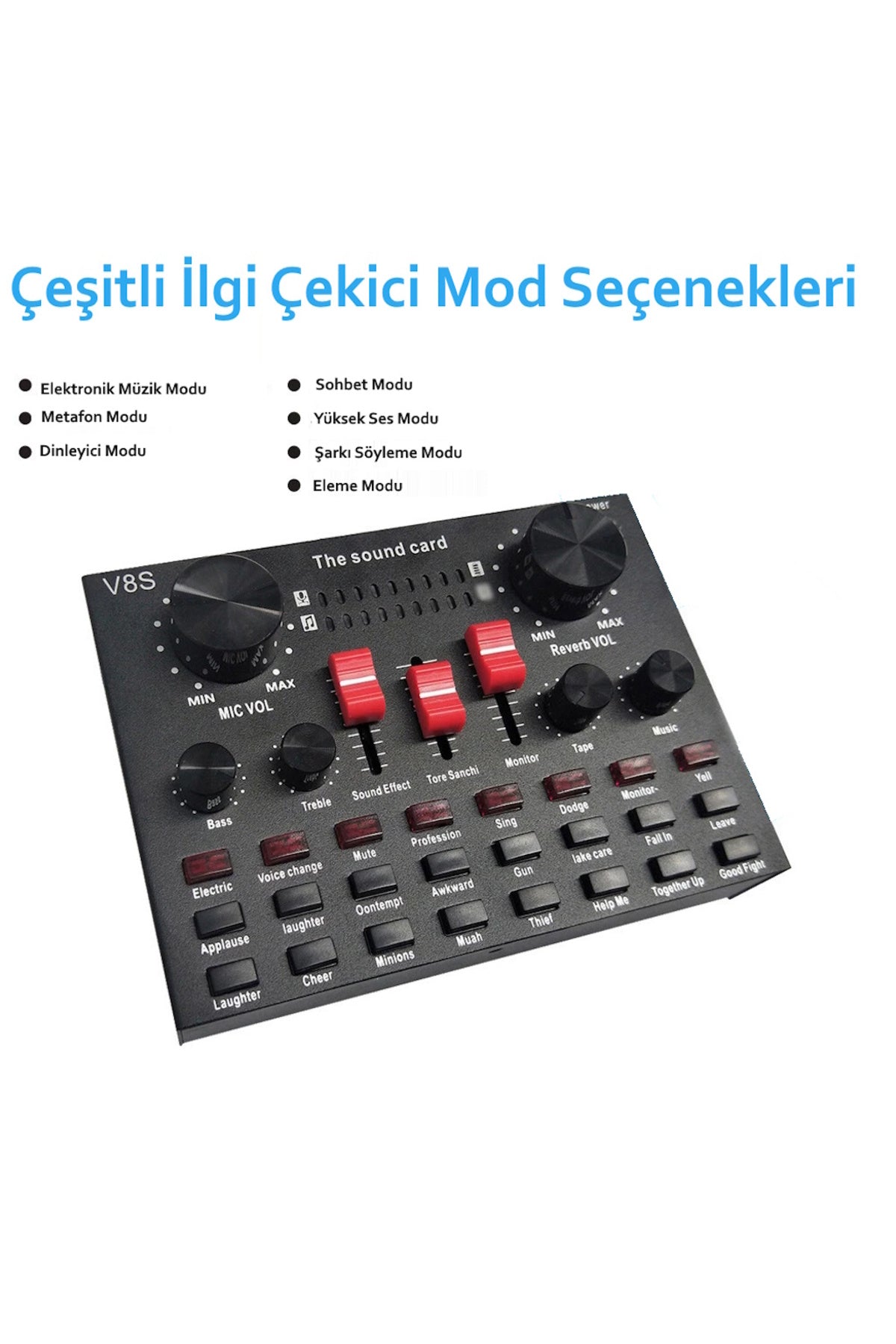 V8S USB Taşınabilir Profesyonel Stüdyo Mikser