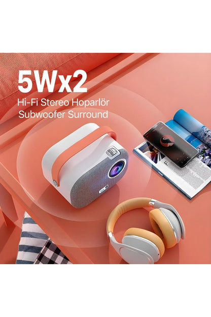 Vega Iı Android Projeksiyon Cihazı Full Hd 1920 1080 4k Desteği 200 Ansı Lümen Wifi Bluetooth Uyumlu