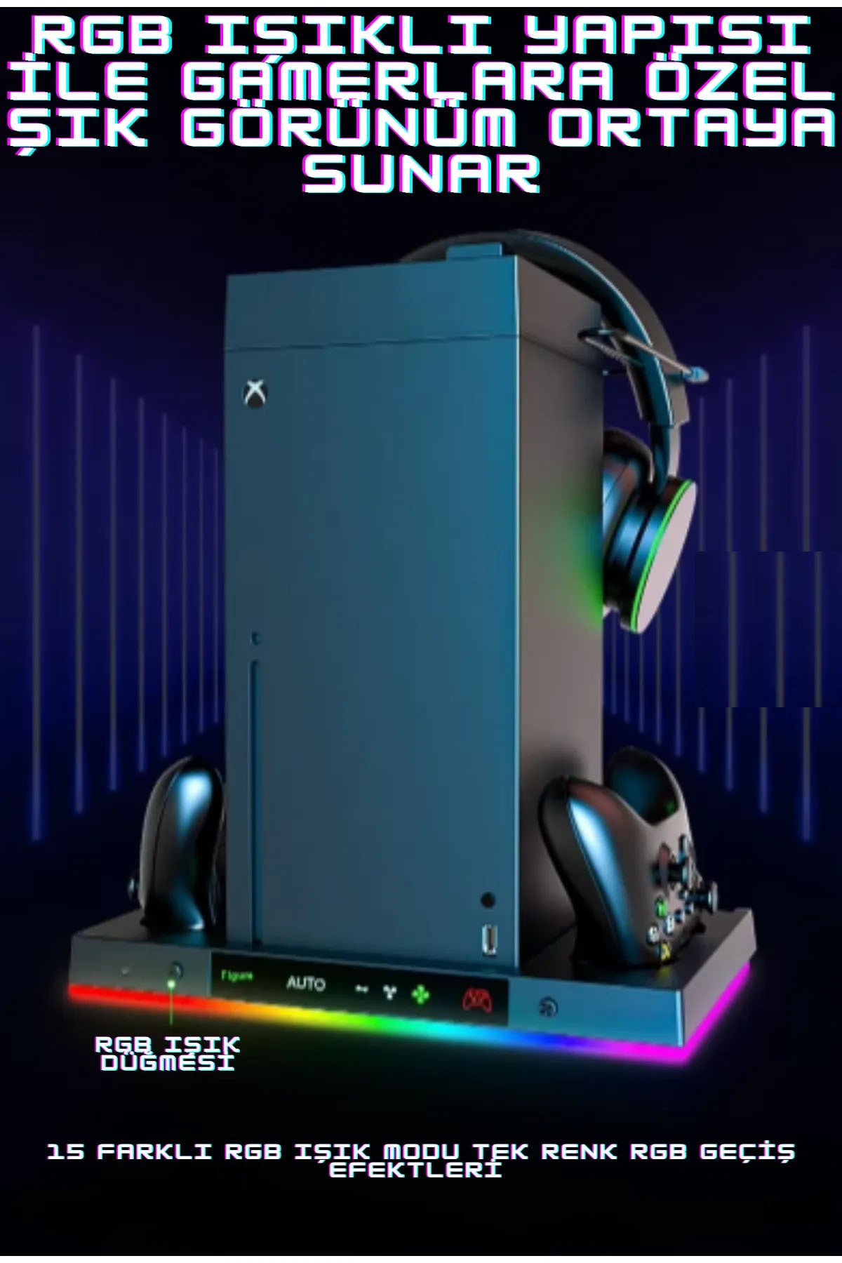 İpega Xbox Series X Smart 8in1 Rgb Işıklı Soğutucu Fanlı Şarj Standı