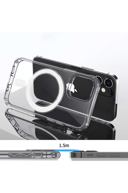 Apple Uyumlu iPhone 12 Pro Kılıf Tacsafe Wireless Kapak Siyah Kılıf