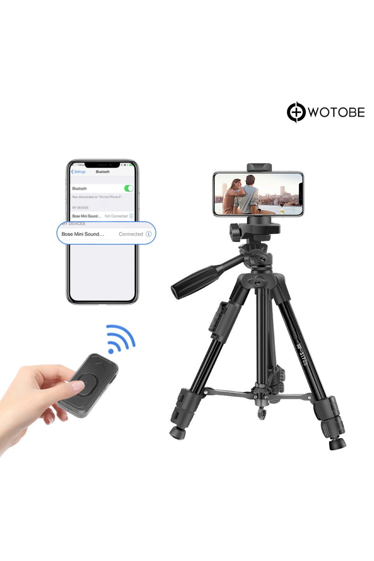 360 Derece Ayarlanabilir Kumandalı 1.25 Metre Profesyonel Kamera Sabitleyici Tripod